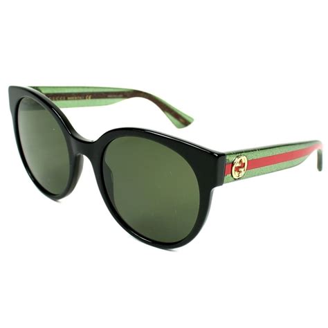 gucci sunglasses black with color on side